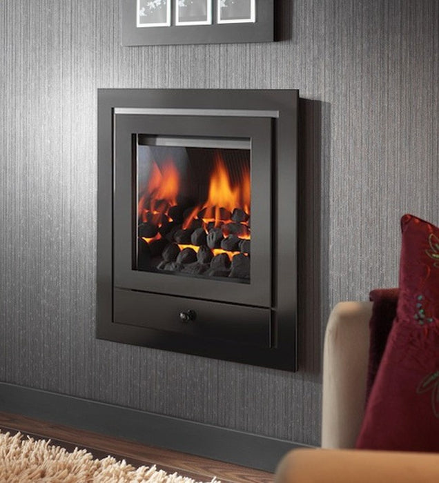Crystal Fires Royale 4 Sided Hole In the Wall with Gem Gas Fire
