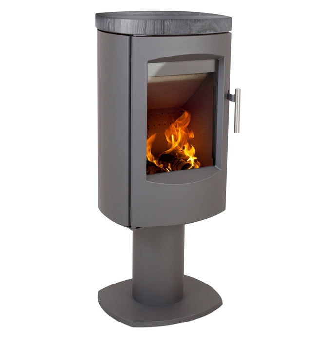 Heta Scanline 7D Turnable 4.5kW Wood Burning / Multifuel Pedestal Stove with Blackwood Top