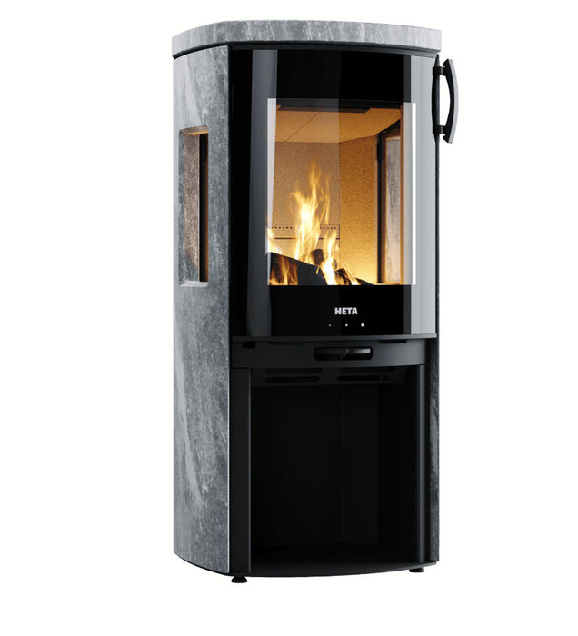 Heta Moderna 6kW Wood Burning Ecodesign Soapstone Stove with Side Windows