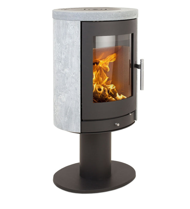 Heta Scanline 850 Turnable 6kW Wood Burning Soapstone Pedestal Stove