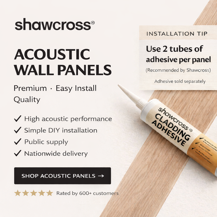 Dark Oak Acoustic Premium slatted wooden felt back wall Panels 2400mm x 600mm - X1 Panel