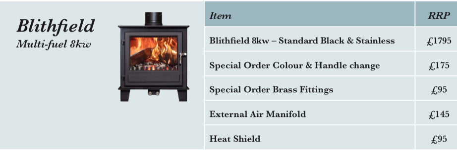 Clock blifield 8 multi fuel stove