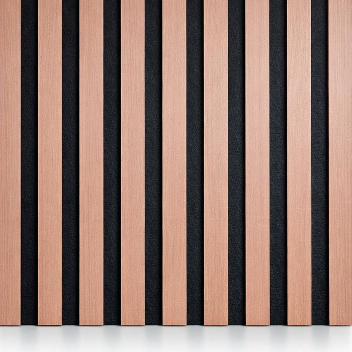 Natural Oak Acoustic Premium slatted wooden felt back wall Panels 2400mm x 600mm - x1 Panel
