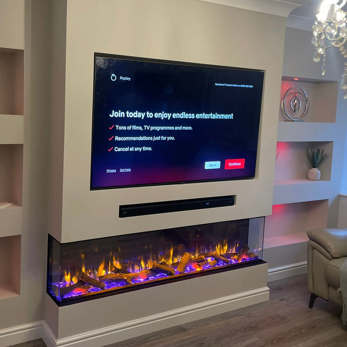 E1800 Icona™  E1800 Panoramic deep High definition Deep Electric Fire 3 Sided 1800mm Wide App & Alexa controlled
