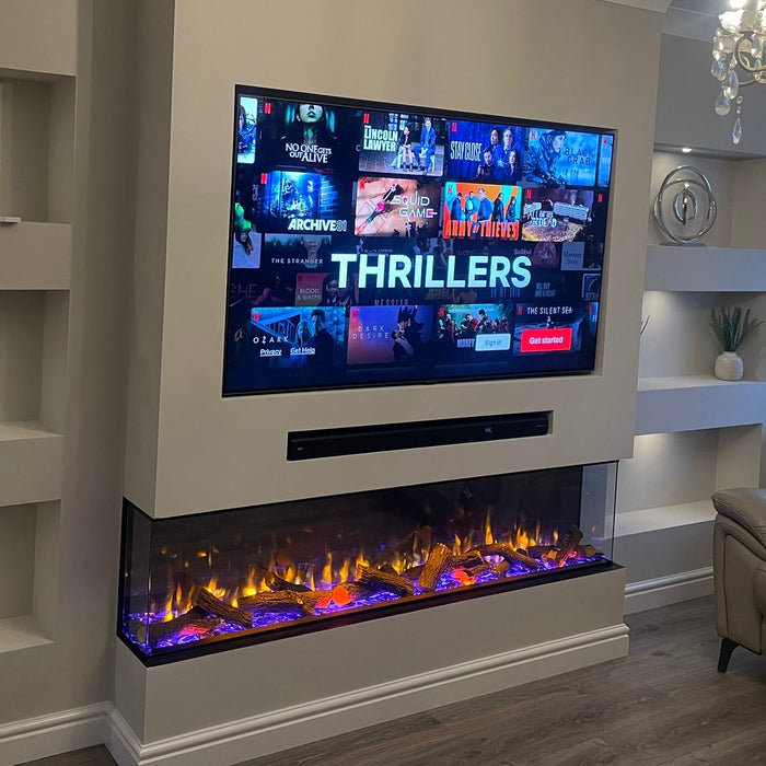 E1800 Icona™  E1800 Panoramic deep High definition Deep Electric Fire 3 Sided 1800mm Wide App & Alexa controlled
