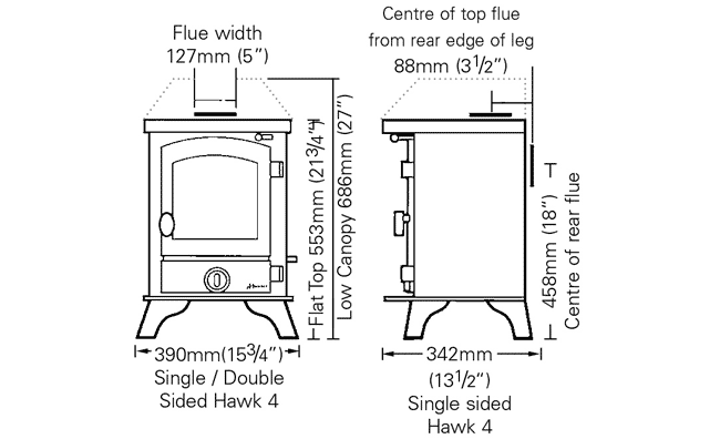 Hunter Hawk 4 Free Standing Gas Stove