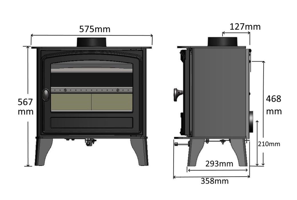 Hunter Herald 5 Slimline Single Door Wood Burning Stove
