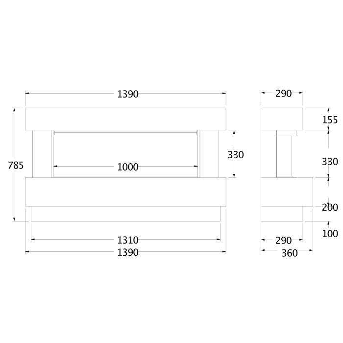 Celsi Electriflame VR Quantum s1000 Illumia Fireplace Suite