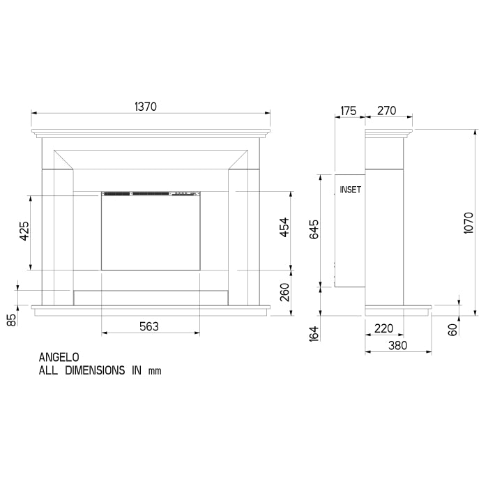 Celsi DLX Angelo 600 Limestone Electric Fireplace Suite
