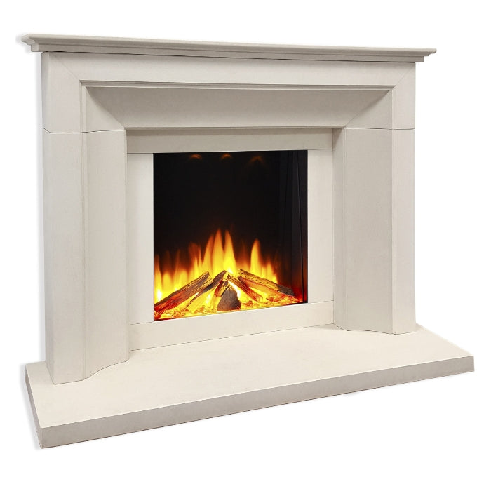 Celsi DLX Asencio 600XT 54" Limestone Electric Fireplace Suite