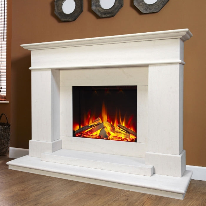 Celsi DLX Boticelli 600 Limestone Electric Fireplace Suite