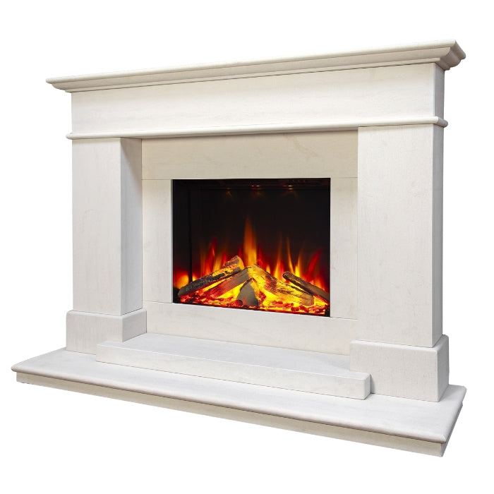 Celsi DLX Boticelli 600 Limestone Electric Fireplace Suite