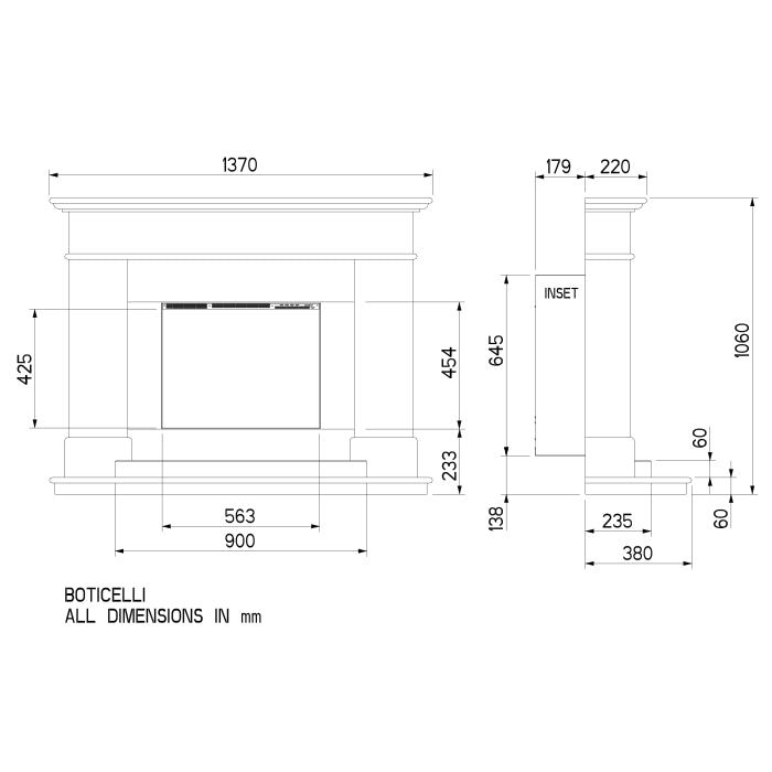 Celsi DLX Boticelli 600 Limestone Electric Fireplace Suite