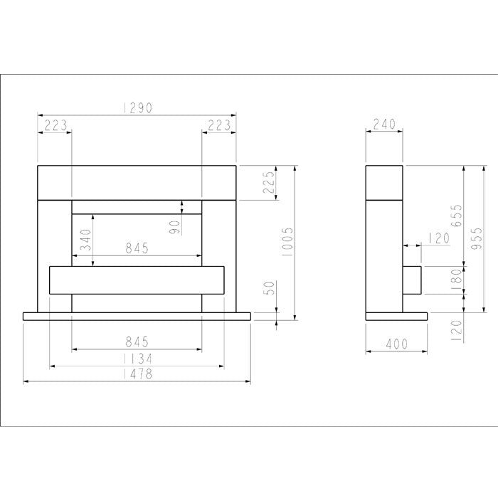 Celsi Ultiflame VR Luminaire 800 Electric Fireplace Suite