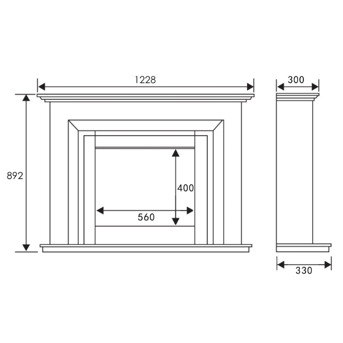 Celsi Ultiflame VR Elara S600 Electric Fireplace Suite