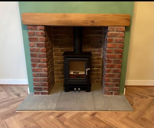 Fireplace installation photograph