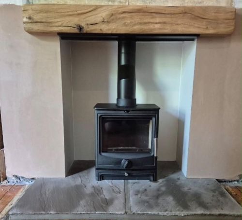 Fireplace installation photograph