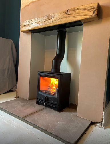 Fireplace installation photograph