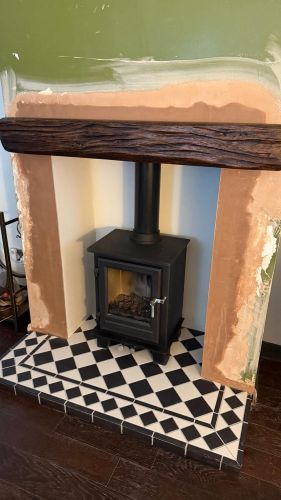 Fireplace installation photograph
