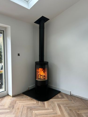 Fireplace installation photograph