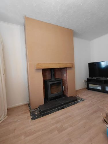 Fireplace installation photograph