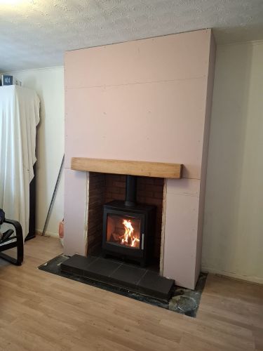 Fireplace installation photograph