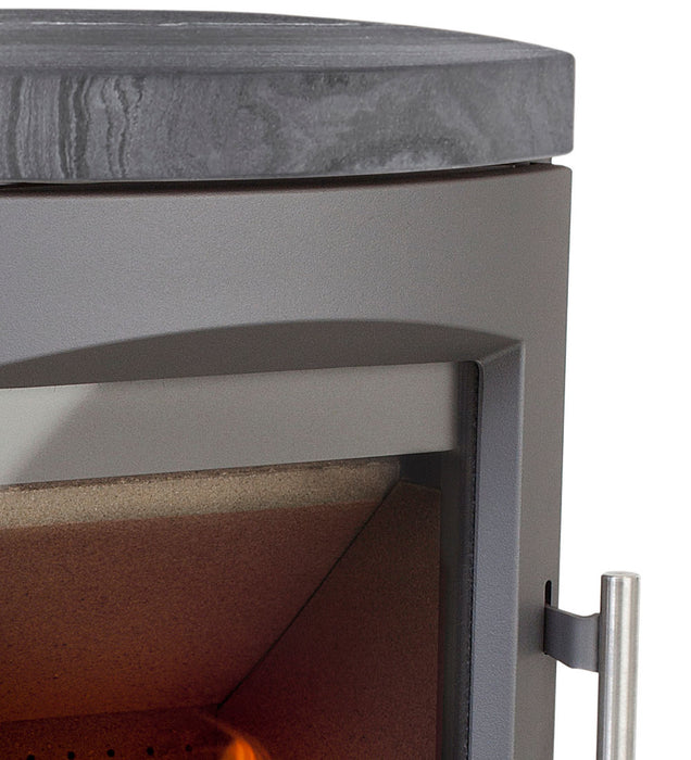 Heta Scanline 7D Turnable 4.5kW Wood Burning / Multifuel Pedestal Stove with Blackwood Top