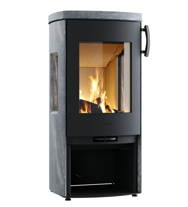 Heta Eclipse 5kW Wood Burning Soapstone Stove with Side Windows