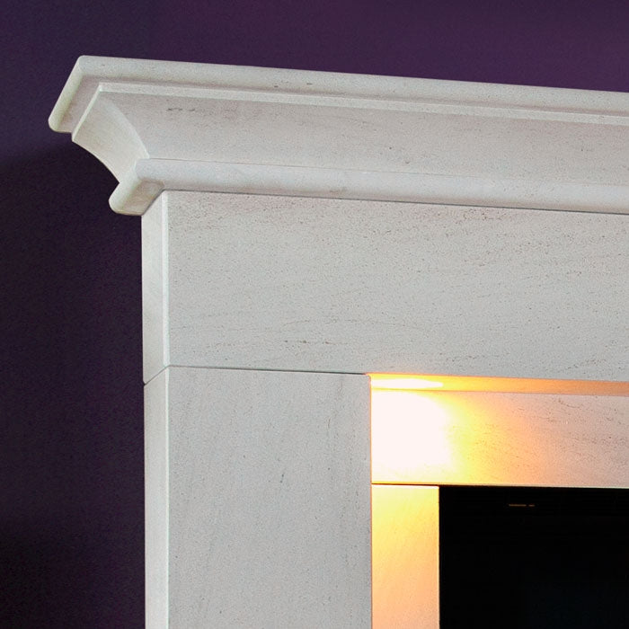 Celsi DLX Aleesia 750 Illumia Limestone Electric Fireplace Suite