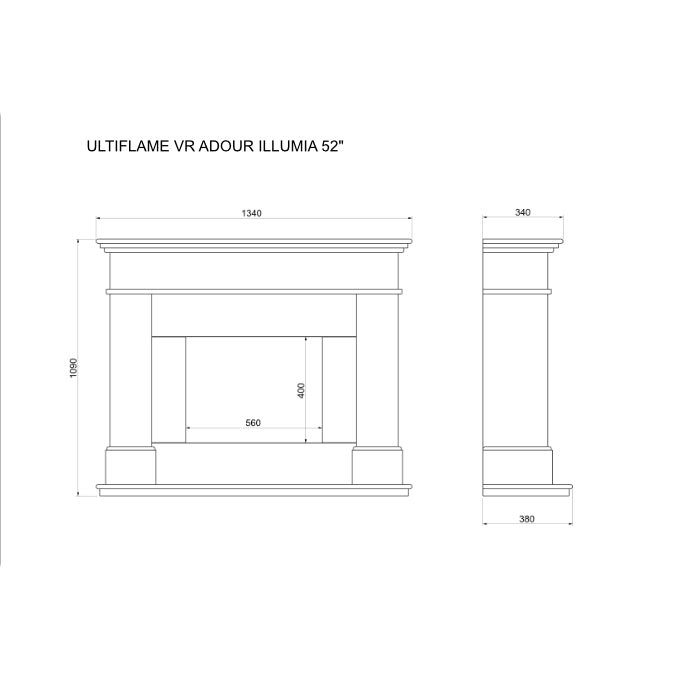 Celsi Ultiflame VR Adour S600 Illumia Electric Fireplace Suite