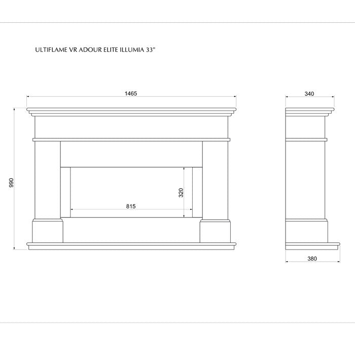 Celsi Ultiflame VR Adour Elite Illumia 33" Electric Fireplace Suite