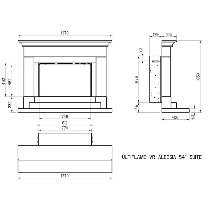Celsi DLX Aleesia 750 Illumia Limestone Electric Fireplace Suite