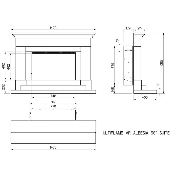Celsi DLX Aleesia 750 Illumia Limestone Electric Fireplace Suite