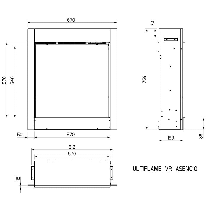 Celsi DLX Evora 600XT Wall Mounted Inset Electric Fire