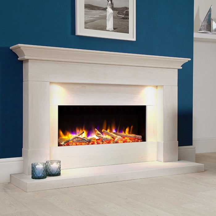 Celsi Ultiflame VR Parada Elite Illumia Limestone Electric Fireplace Suite
