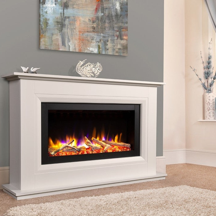 Celsi Ultiflame VR Vega 33" Electric Fireplace Suite, White
