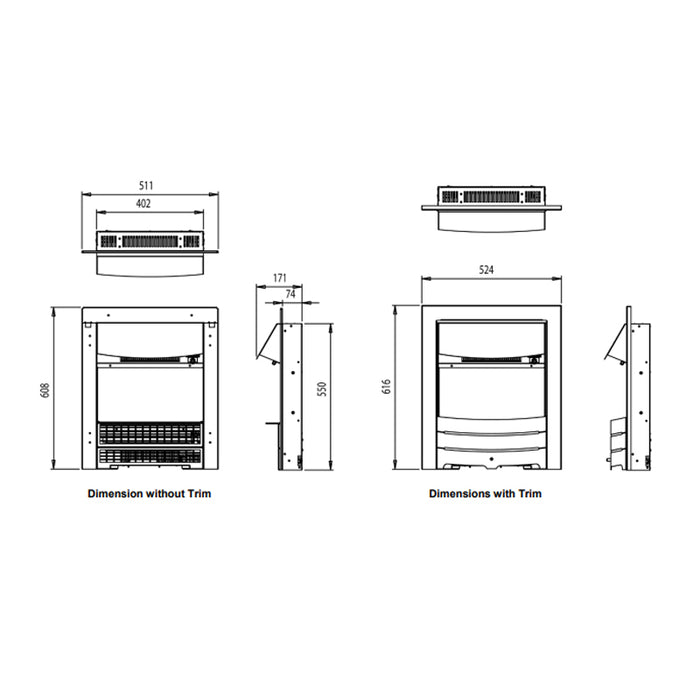 Legend Fires Wraith 16″ Inset Electric Fire