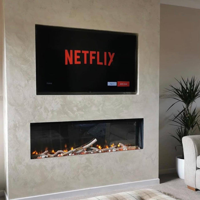 E1300 Icona™ E1300 Widescreen High definition Electric Media Wall Fire 1300mm Wide